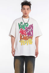 Gallery Dept crayon hand-painted colorful print T-shirt